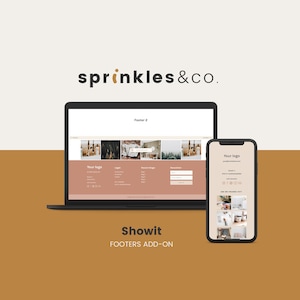 3x Footer add-on | for Desktop and Mobile | Showit Template, Showit Add Ons, Showit Website Design