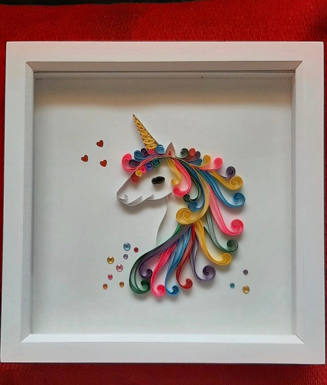 Quilling Unicorn /rainbow colour quilled unicorn wall decor in | Etsy