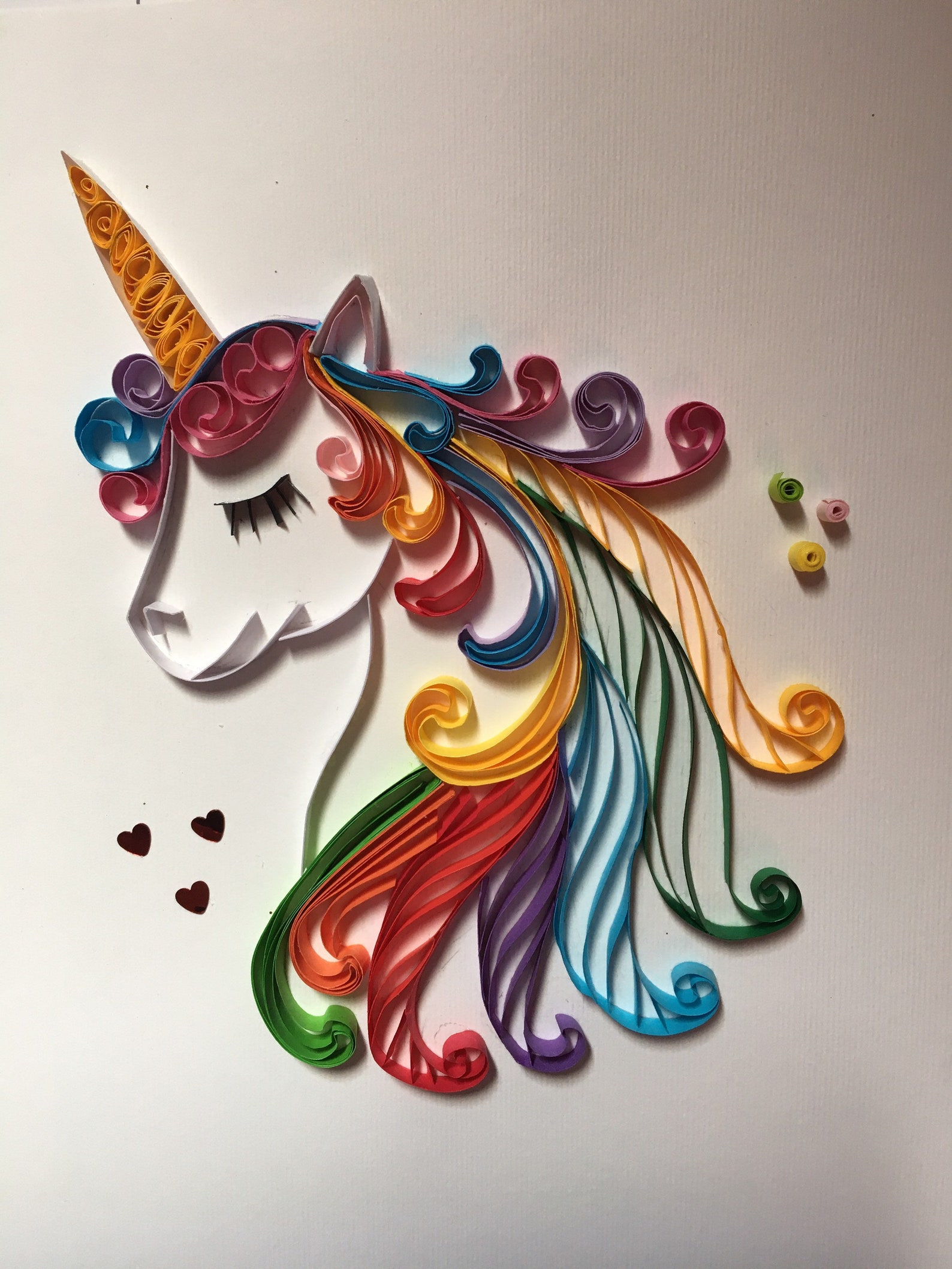 Quilling Unicorn /rainbow colour quilled unicorn wall decor in Etsy