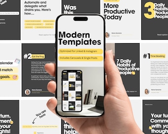 Social Media Canva Templates: Modern LinkedIn & Instagram Posts (Digital Download)