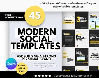 Social Media Canva Templates: Modern Instagram & LinkedIn Posts