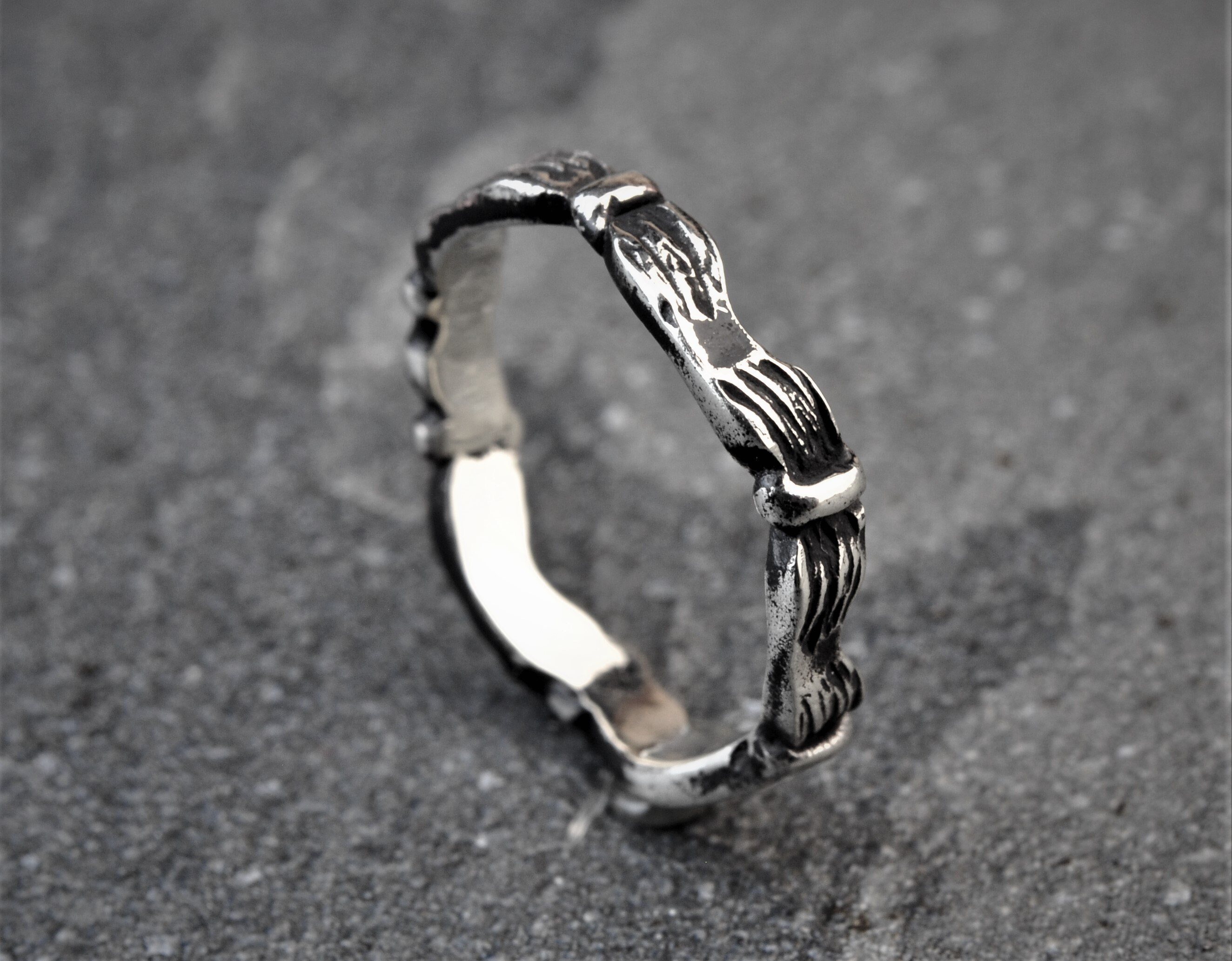 Promise Ring for Couples Stackable Ring Goth Engagement Ring Etsy