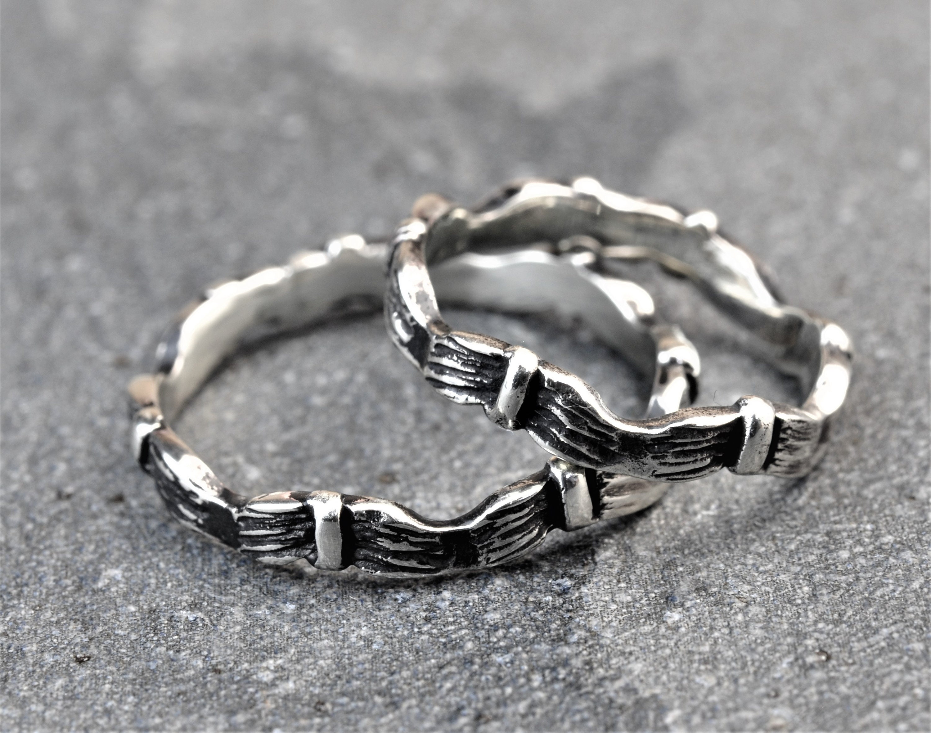 Promise Ring for Couples Stackable Ring Goth Engagement Ring Etsy