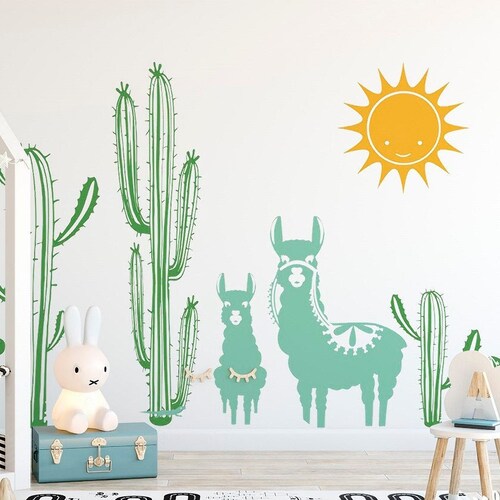 Cactus Wall Decals Nursery Decal Cacti Decals Kids Room Etsy