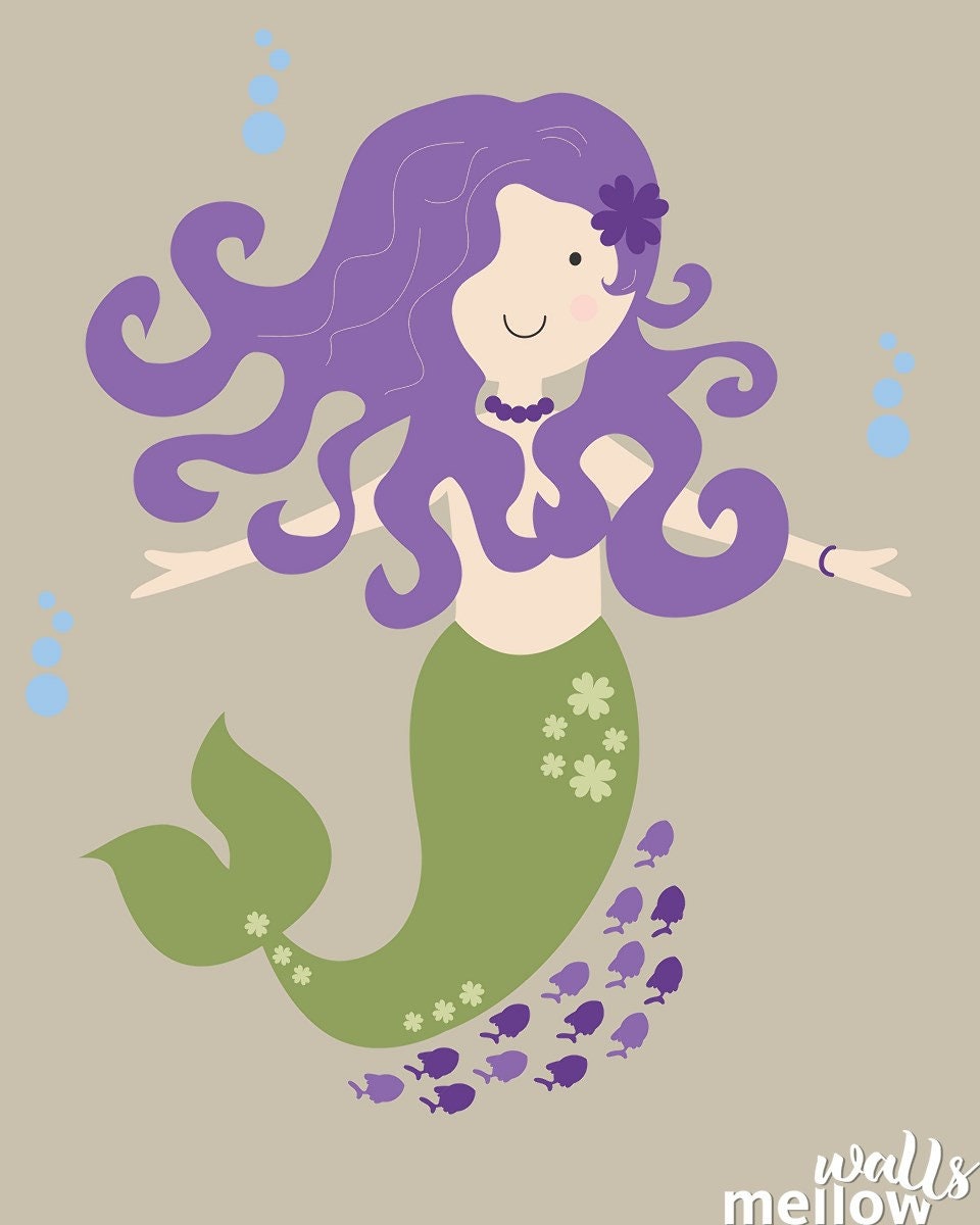 Mermaid Wall Decal for Under the Sea Decal Colorful Wall Etsy