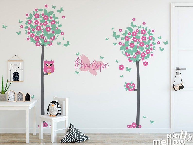 Dandelion Wall Decal Trees Custom Name Colorful Wall Decals Etsy