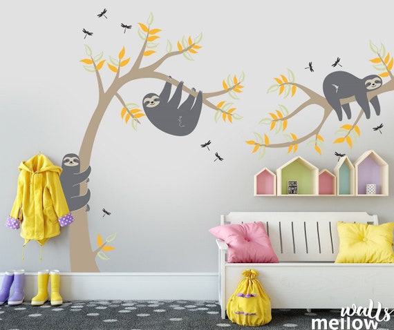 Sloths And Tree Wall Decal Decoration Stickers For - Tree Wall Decor Stickers Sloths And Tree Wall Decal Decoration Stickers For - Tree Wall Decor Stickers
