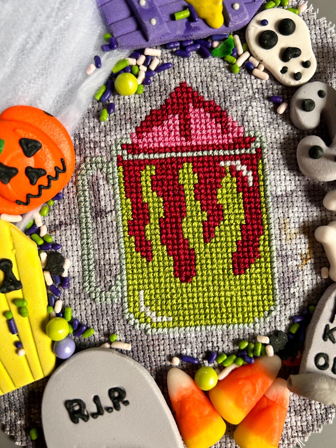 Spooky Halloween Zombie Coffee Cross Stitch Pattern - Instant Download ...