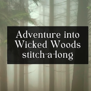 Wicked Woods Cross Stitch Pattern Stitch A Long - Digital Download PDF - Mystery Cross Stitch SAL - Spooky Forest Pattern