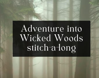 Wicked Woods Cross Stitch Pattern Stitch A Long - Digital Download PDF - Mystery Cross Stitch SAL - Spooky Forest Pattern