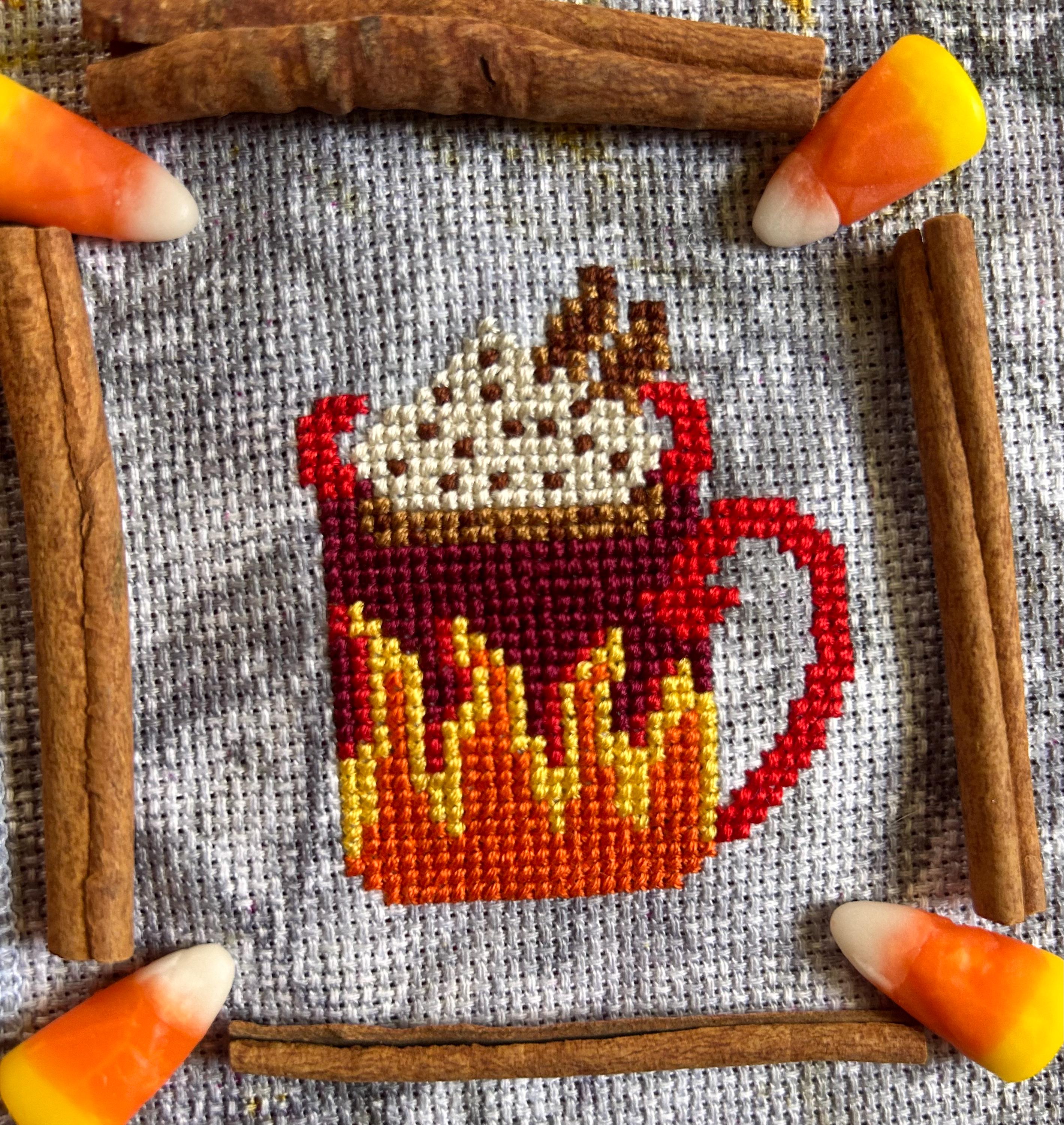 Spooky Halloween Coffee Cross Stitch Pattern - Digital PDF Download - Etsy