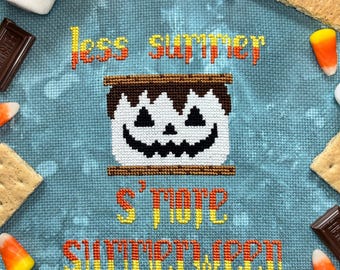 Spooky Summer Cross Stitch Pattern PDF - Instant Digital Download - Halloween S’mores