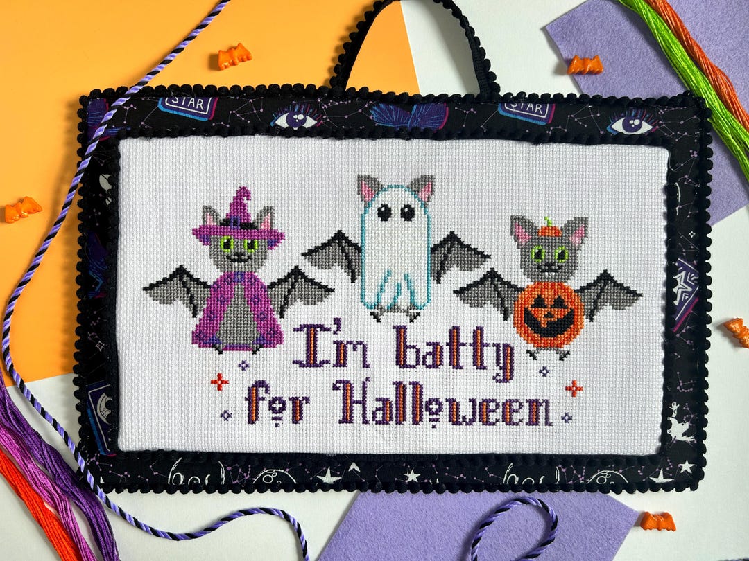 Halloween Bats Cross Stitch Pattern PDF - Digital Download - Cute ...