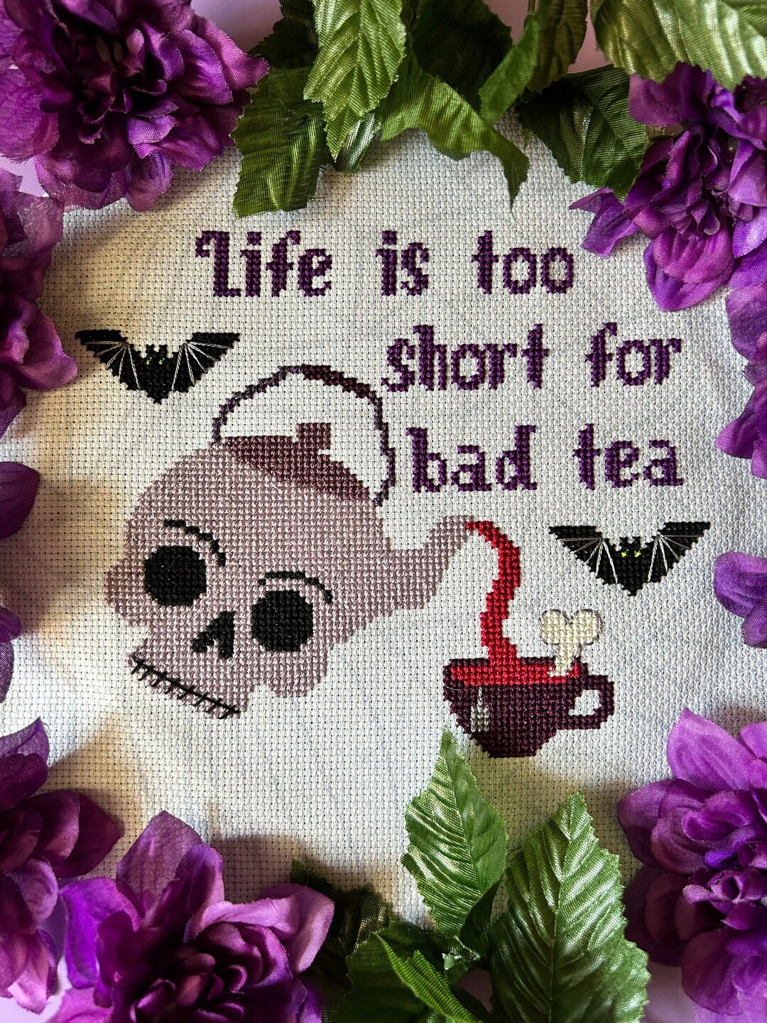 Halloween Spooky Tea Cross Stitch Pattern - Instant Download PDF - Etsy