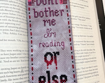Funny Bookmark Cross Stitch Pattern PDF - Reader Gift - Book Lover Gift
