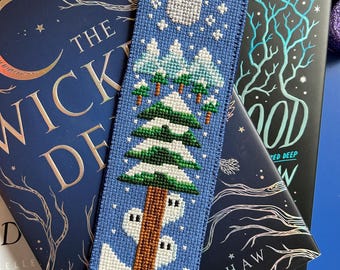 Spooky Ghost Bookmark Cross Stitch Pattern PDF for Halloween Instant Download - Mystery Reader Bookmark - Thriller Reader Bookmark