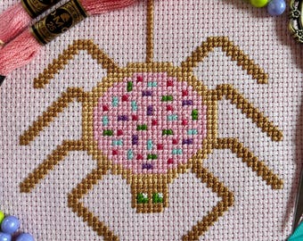 Spooky Cute Sugar Cookie Spider Cross Stitch Pattern PDF - Digital Download, Christmas Cross Stitch, Halloween Cross Stitch