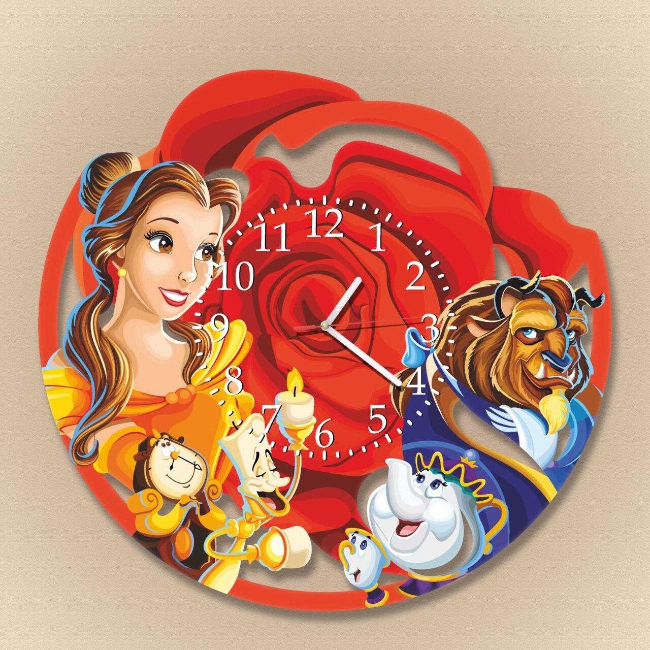 La Belle et la Bête Horloge bête Décor maison en bois Cartoon Etsy La Belle et la Bête Horloge bête Décor maison en bois Cartoon Etsy