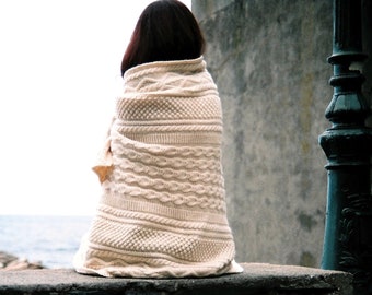 Dreaming Away - PDF knitting pattern - Throw, plaid, blanket knitting pattern - English