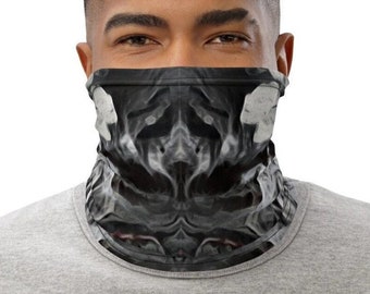 Art Photo Neck Gaiter Headband Face Cover Mask Shield Warmer Bandana Washable Breathable Made to Order Dragonfly Sunset Bargello Readmyeyes