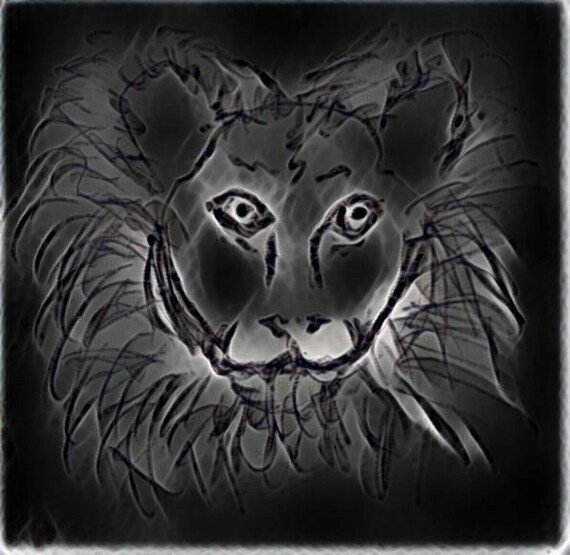 Black Lion Art Digital Wall Decor Etsy