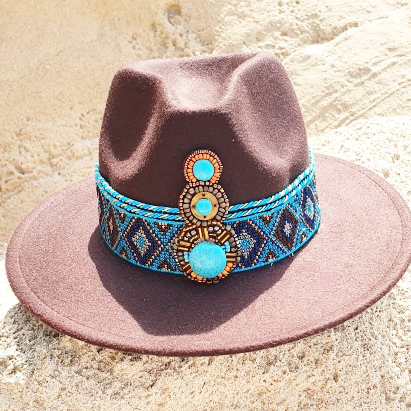 Turquoise Felt Cowboy Hat for Women - Etsy display picture 2