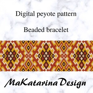 DIGITAL Peyote Cuff Bracelet Pattern, Beading Tutorials, Odd Count Peyote