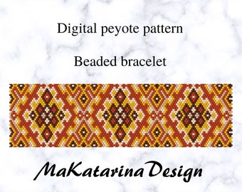 DIGITAL Peyote Cuff Bracelet Pattern, Beading Tutorials, Odd Count Peyote