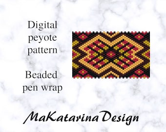 Envoltório de caneta DIGITAL Pilot G2, padrão floral, padrão de capa de caneta Peyote G2