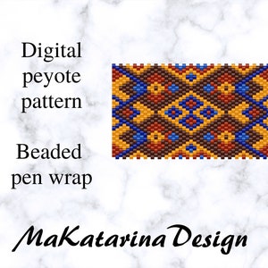 DIGITAL Pilot G2 Pen Wrap, Peyote G2 Pen Cover Pattern, Odd Count Peyote