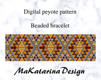 DIGITAL Geometric Odd Count Peyote Pattern, Bookmark Pattern, Woven Bracelet, Beads Design