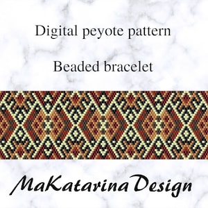 DIGITAL Peyote Cuff Bracelet Pattern, Beaded Bracelet, Odd Count Peyote, Bookmark Pattern