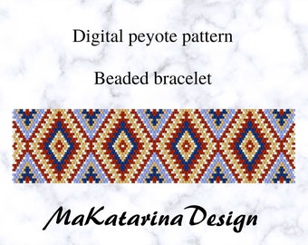 DIGITAL Beaded Cuff Bracelet Pattern, Peyote Stitch, Odd Count Peyote, Beading Tutorials
