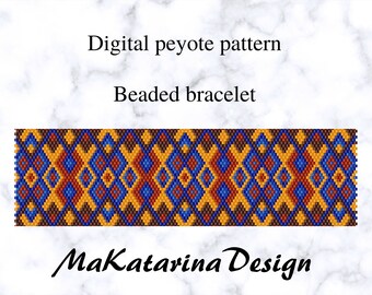 DIGITAL Peyote Pattern, Beaded Bracelet, Beading Tutorials, Odd Count Peyote