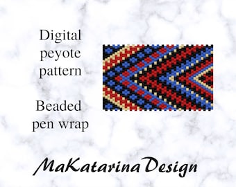 Design de capa de caneta DIGITAL Peyote G2, padrão ornamental, envoltório de caneta Pilot G2