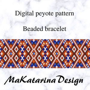 DIGITAL Peyote Bracelet Pattern, Odd Count Peyote, Boho Bookmark Stitch