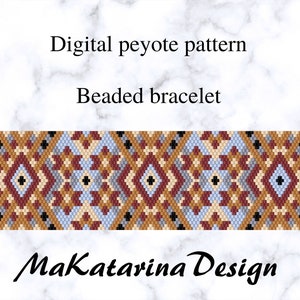 DIGITAL Peyote Cuff Bracelet, Beading Tutorial, Odd Count Peyote, Beaded Bracelet