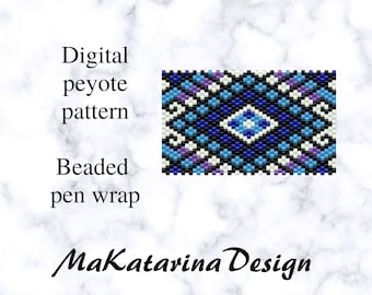 Padrão de envoltório de caneta DIGITAL, tutorial de caneta de capa com contas, peiote de contagem ímpar, ponto de capa de caneta G2
