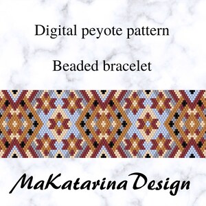 DIGITAL Peyote Cuff Bracelet, Beading Tutorial, Odd Count Peyote, Beaded Bracelet