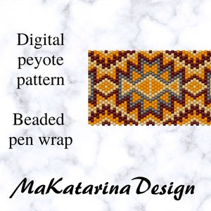 May include: Digital peyote pattern beaded pen wrap.  MaKatarina Design.