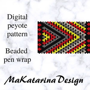DIGITAL Peyote G2 Pen Wrap Pattern, Pen Cover Design, Even Count Peyote
