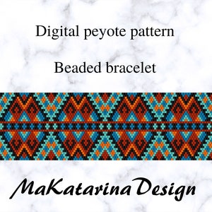 DIGITAL Peyote Bracelet Pattern, Geometric Pattern, Beading Tutorial, Odd Count Peyote