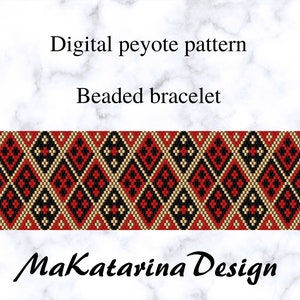 DIGITAL Peyote Bracelet Pattern, Odd Count Peyote, Geometric Design
