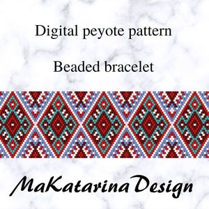 DIGITAL Peyote Bracelet Pattern, Ethnic Style, Odd Count Peyote