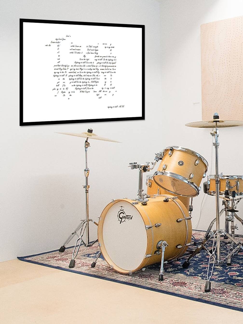 Affiche Personnalisée Batterie Paroles Chanson Citation Amour, Idée de Cadeau Mariage Fiançailles Co