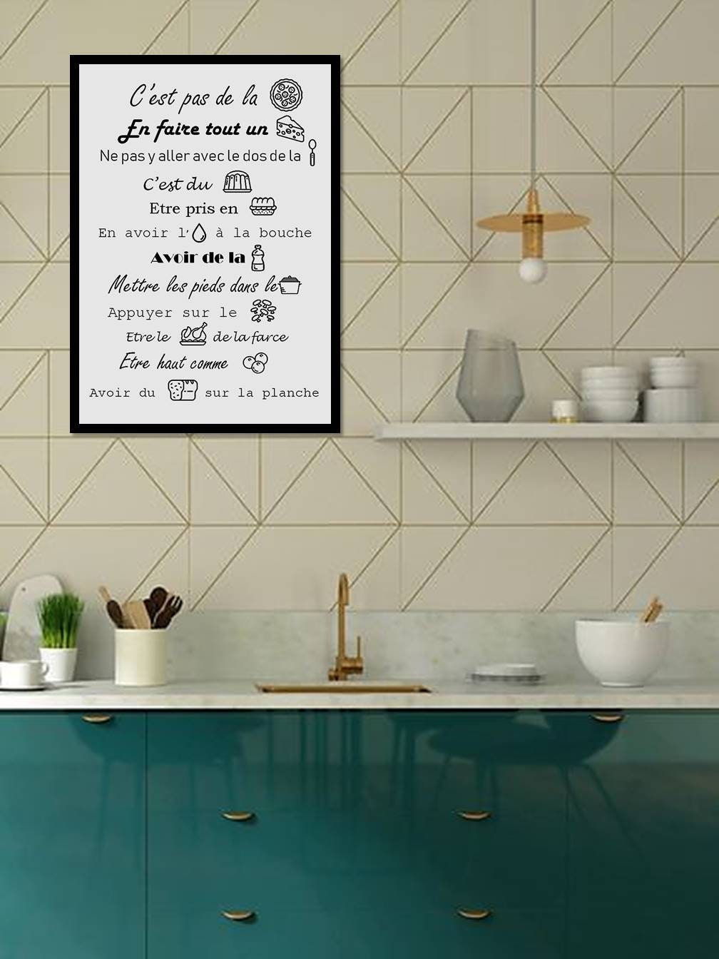 Affiche Personnalisée Cuisine Expression Cuisine, Idée de Cadeau Personnalisable, Décoration, Tablea