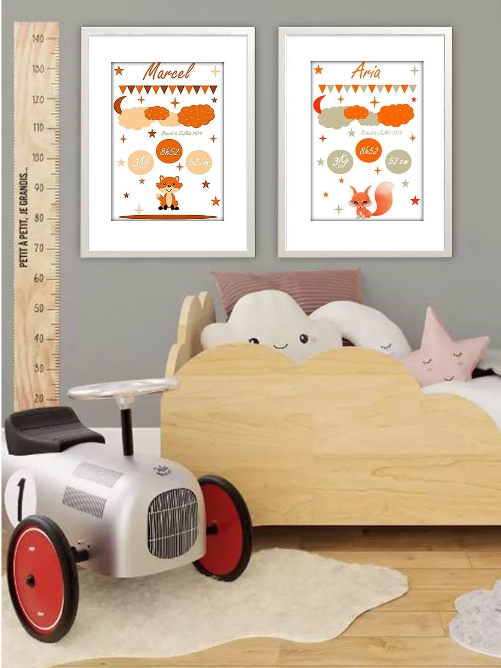 Affiche Personnalisée Prénom Idée de Cadeau Naissance, Décoration Personnalisable Chambre Bébé, Tabl