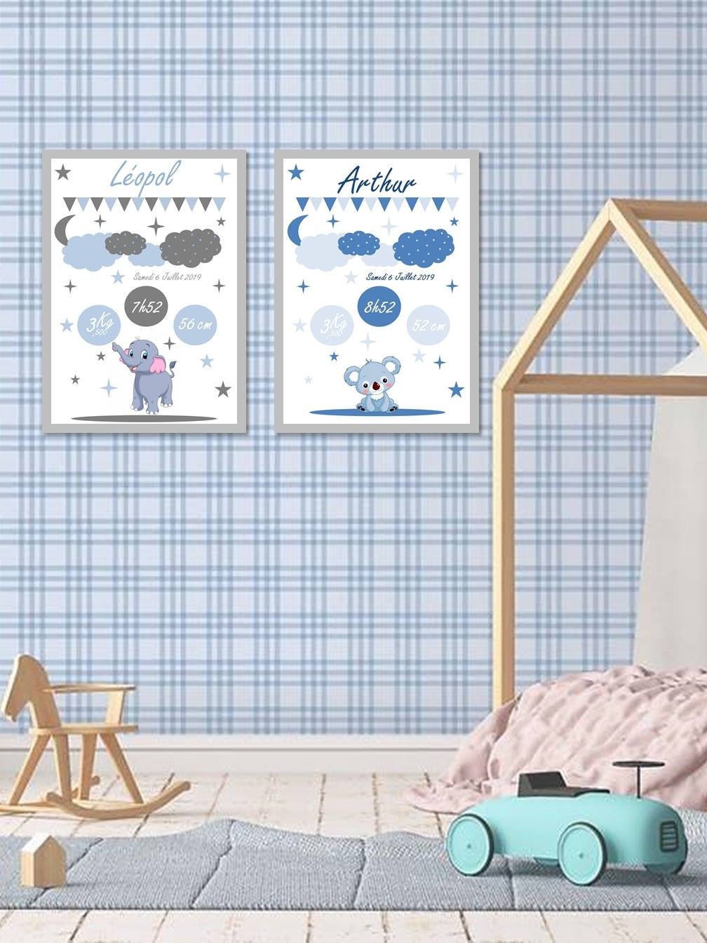 Affiche Personnalisée Prénom, Idée de Cadeau Naissance Personnalisé, Décoration Chambre Bébé, Tablea