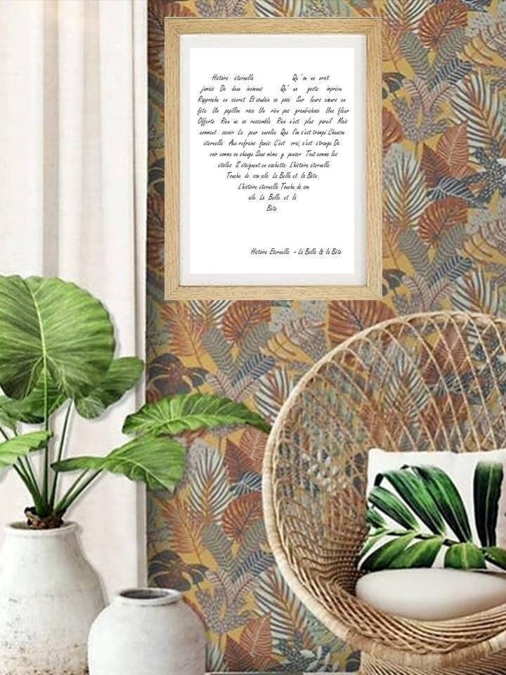 Affiche Personnalisée Paroles Chanson Citation Vœux Amour, Idée de Cadeau Mariage Couple Personnalis