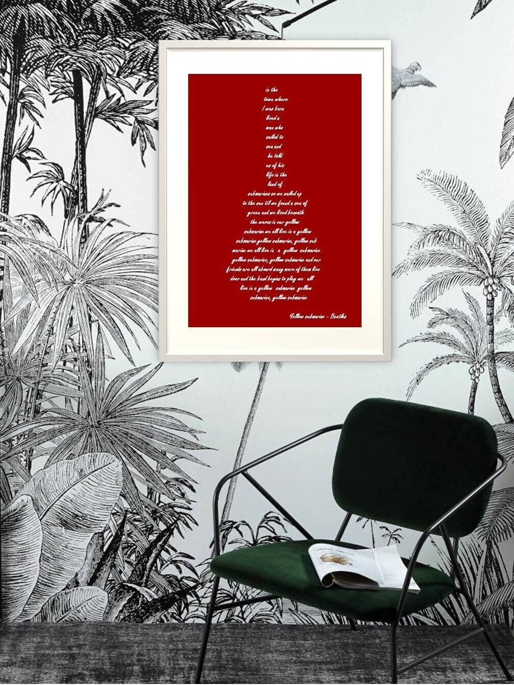 Affiche Personnalisée Calligramme Paroles Chanson Citation, Idée de Cadeau Mariage Couple Personnali